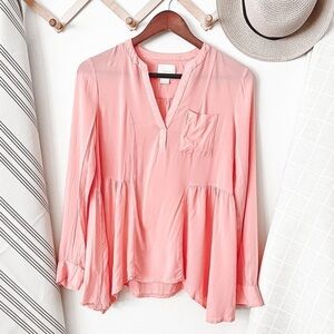 Anthropologie Maeve Laiken Henley Blouse
